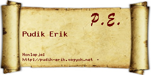 Pudik Erik névjegykártya